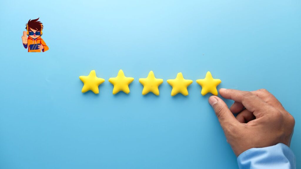 Customers giving positive reviews online, showcasing trust and credibility with iMaxDigital's Review Widget