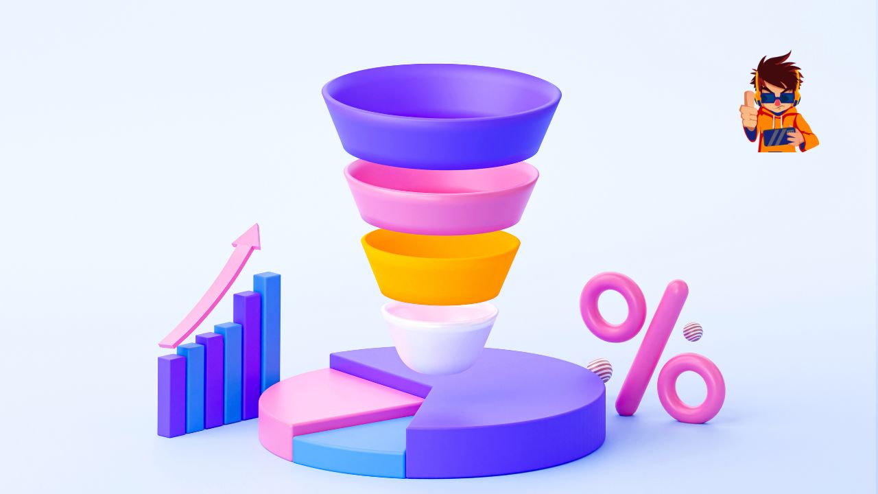 Illustration of optimized sales funnels driving maximum conversion rates