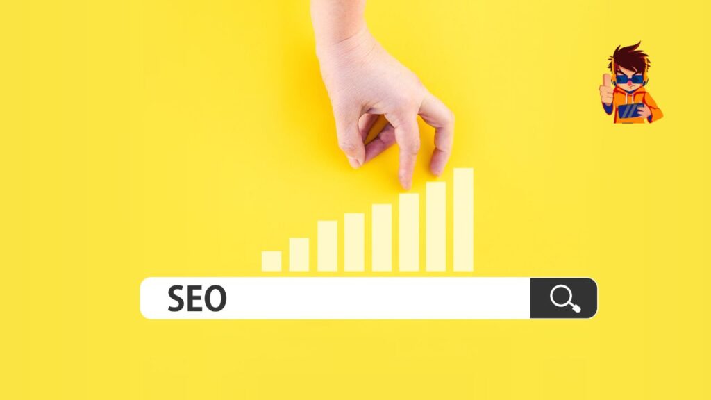 Illustration of technical SEO elements, including site speed, mobile optimization, structured data, and website performance analysis.